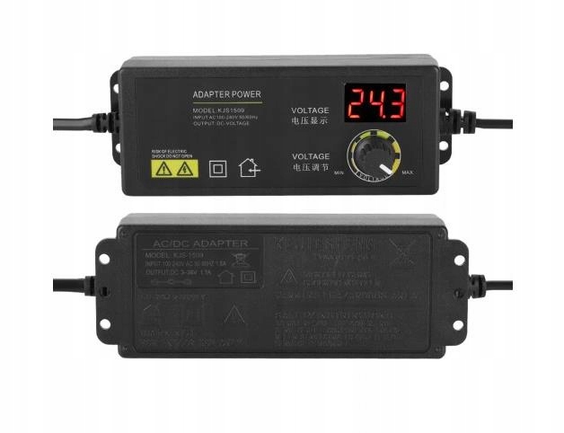 WYSOKA JAKOŚĆ ZASILACZ NAPIĘCIOWY UNIWERSALNY REGULOWANY DC 60W 1.5A 3-36V Marka bez marki