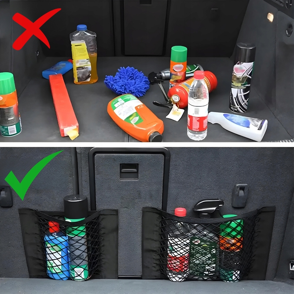 DUŻY ORGANIZER SIATKA KIESZEŃ DO BAGAŻNIKA AUTA SAMOCHODOWA NA MOCNY RZEP Stan opakowania oryginalne