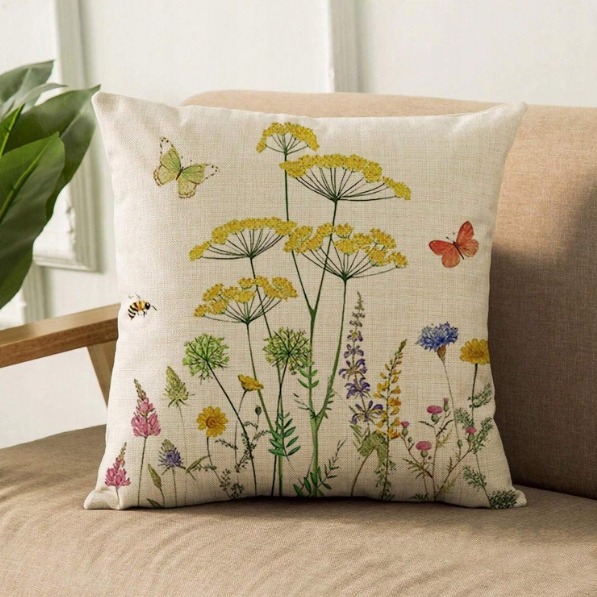 ZESTAW WIOSENNE POSZEWKI NA PODUSZKI 45x45 CM 4 SZT. DEKORACJA PREMIUM Marka inna