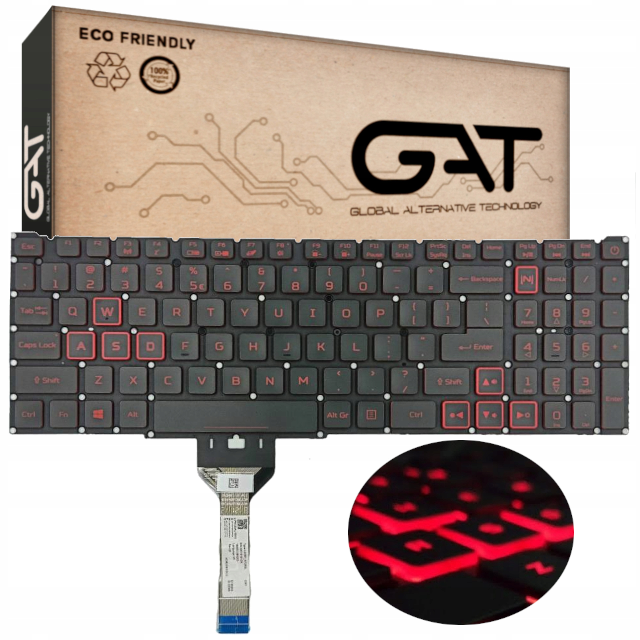 Klawiatura Do Acer Nitro AN515-56 Taśma 17MM AN517-54 AN515-58 AN515-45 Led
