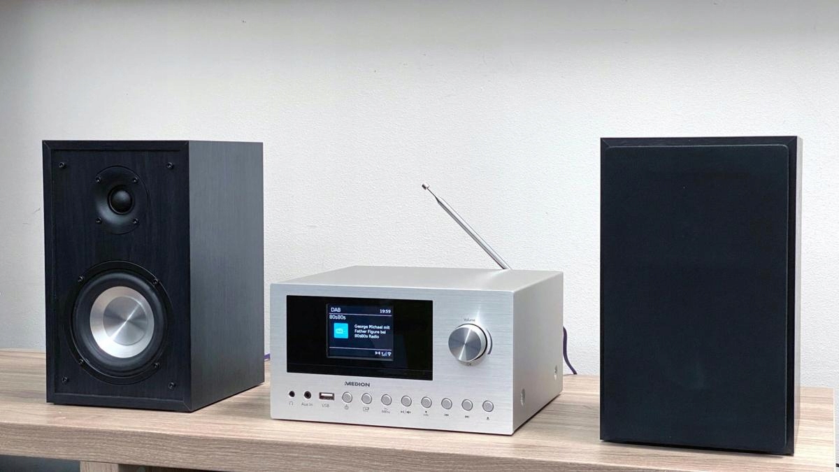 INTERNETOWA NOWOCZESNA MINIWIEŻA MEDION DAB+ FM USB BT 30W Głębokość produktu 24 cm