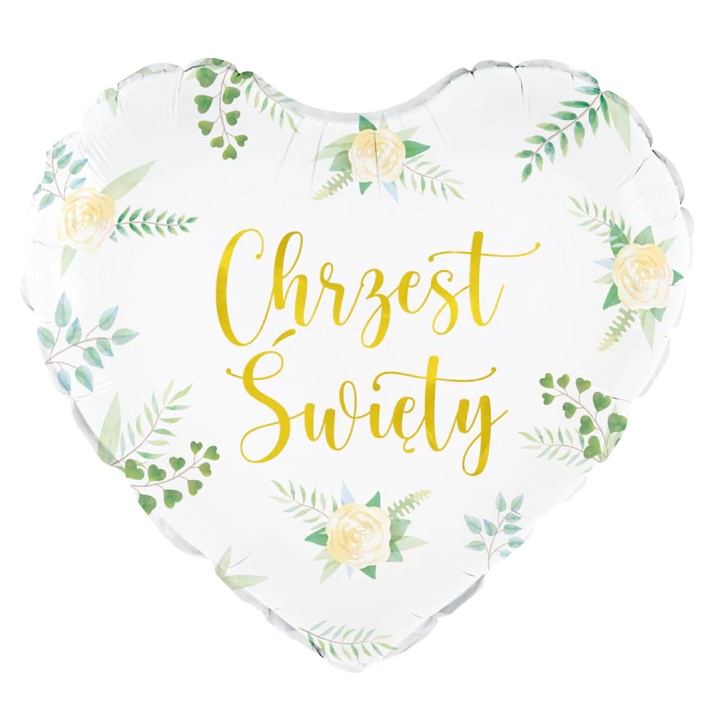 

Balon foliowy biały serce Chrzest 45 cm