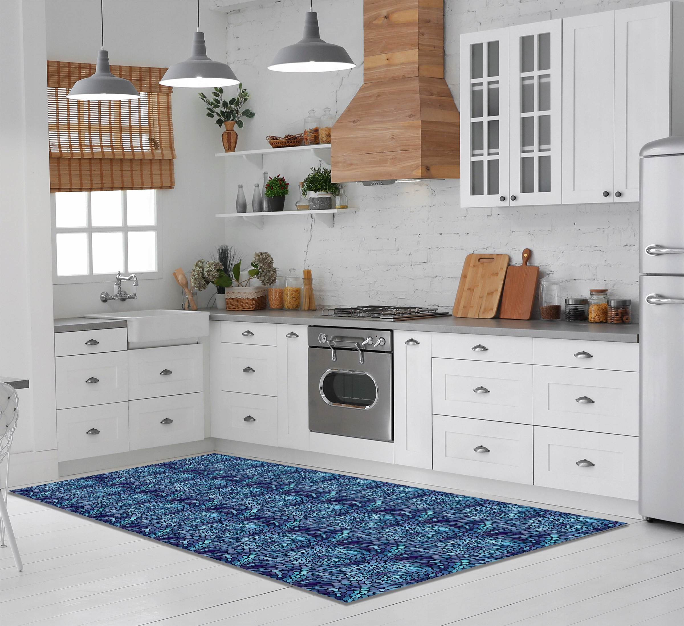 Kafelki PCV samoprzylepne 15cm spirala Niebieska Producent inny