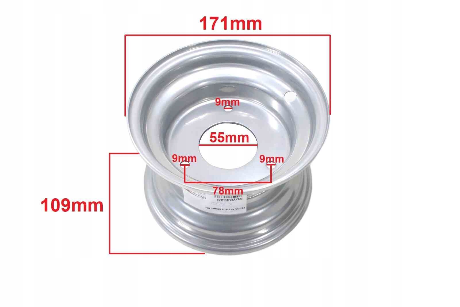 FELGA ATV 6'' 3 ŚRUBY SREBRNA BRI Producent MotoRoy