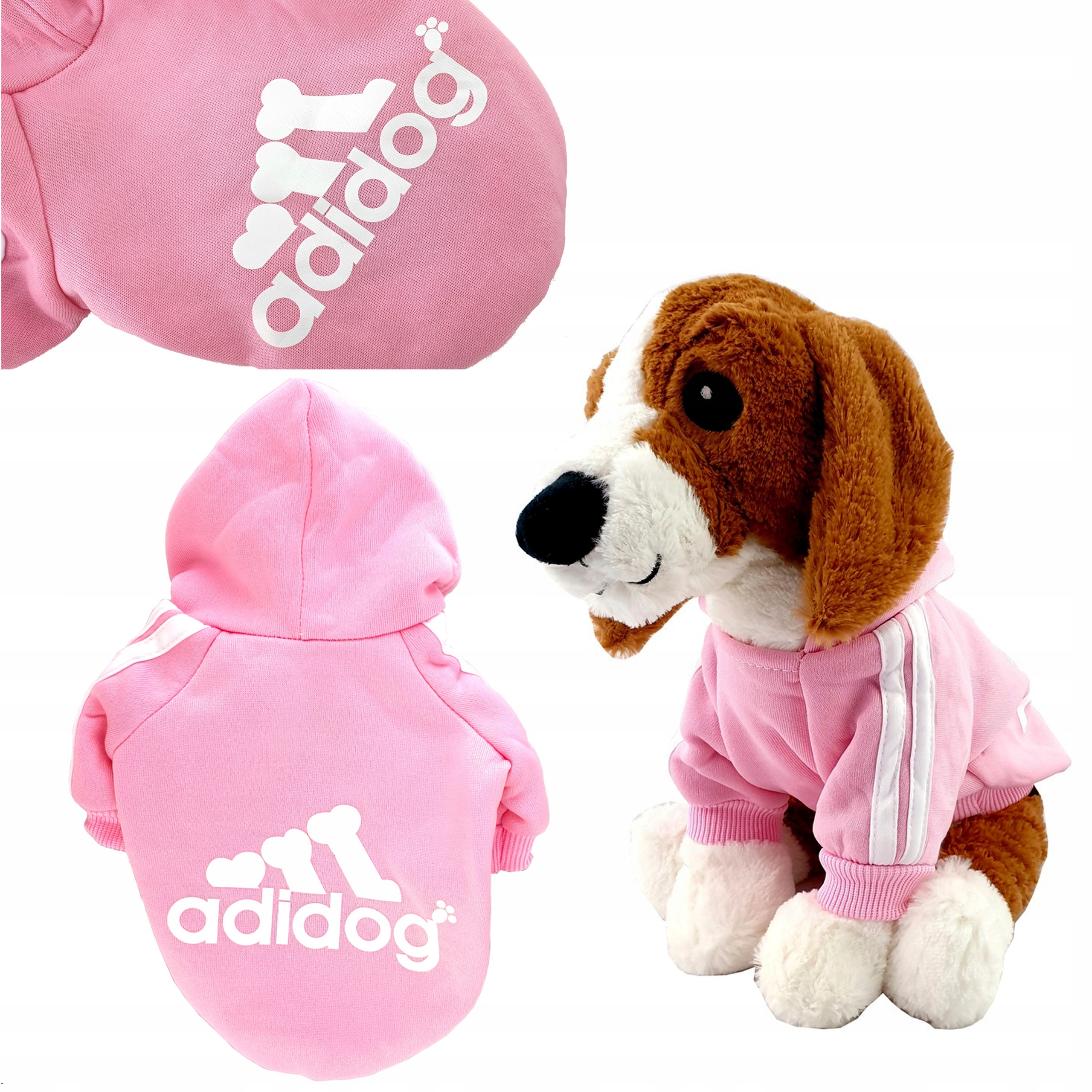 Dresowa Bluza Kurteczka Dla Psa Kota Ubranko Dres Róż Różowa XXL-Zdjęcie-0