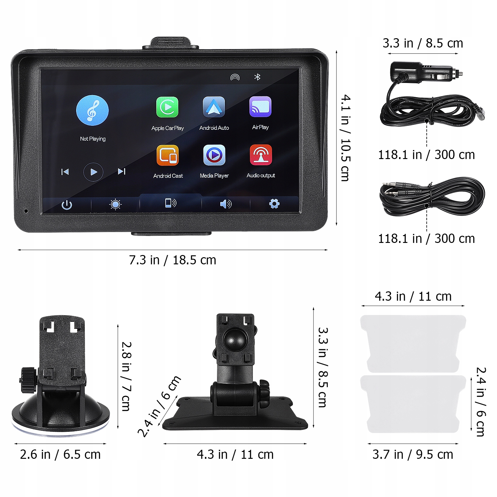 RADIO SAMOCHODOWE BEZPRZEWODOWY ODTWARZACZ MUZYKI WYŚWIETLACZ FM EAN (GTIN) 4059297705231