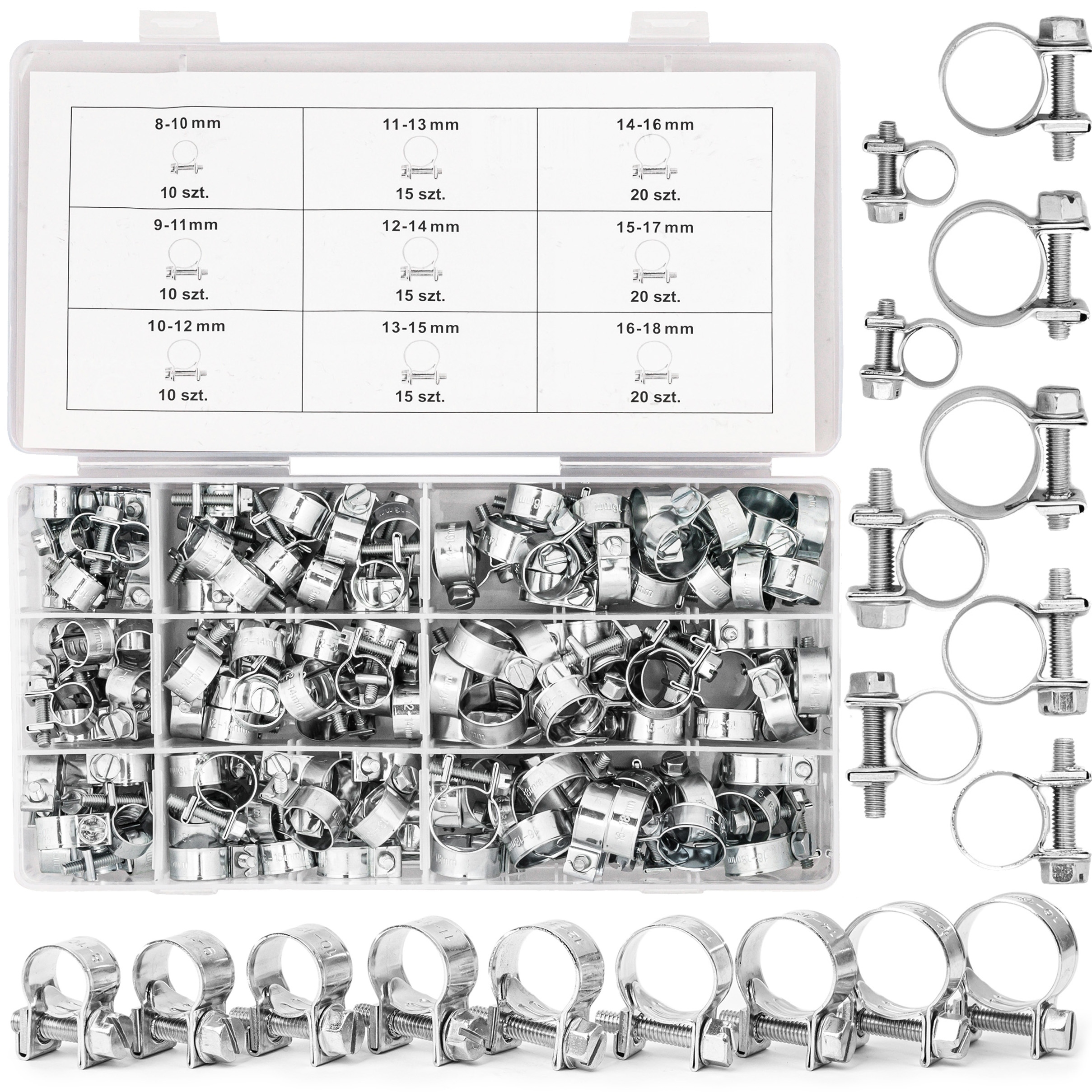 Opaski Zaciskowe Cybanty Stalowe Obejmy Gwintowane Stalowe Etui 135EL.
