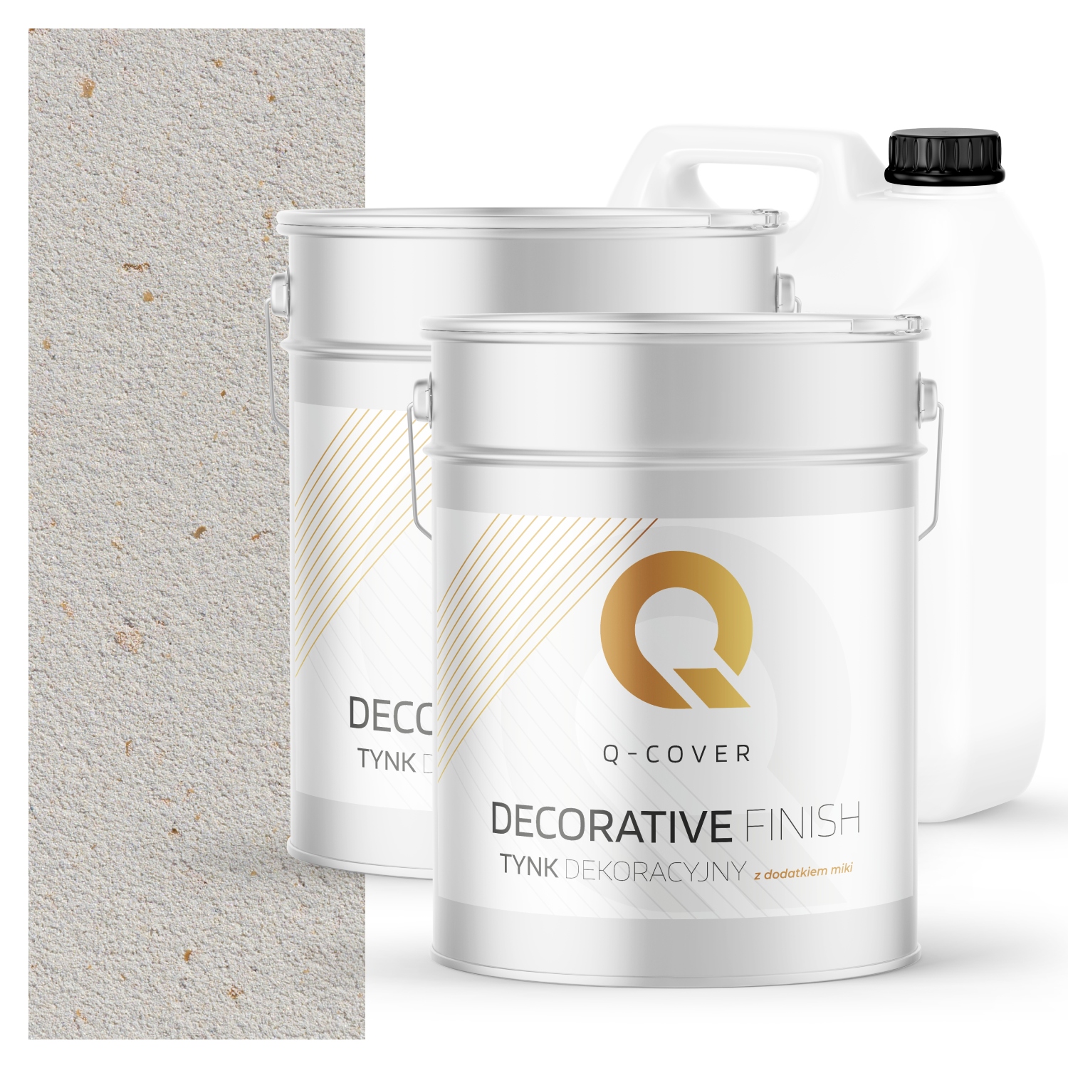 Dekorativní Omítka Sada Na 7 m2 Béžová Světlá Se Zlatou Mikou Grunt D801