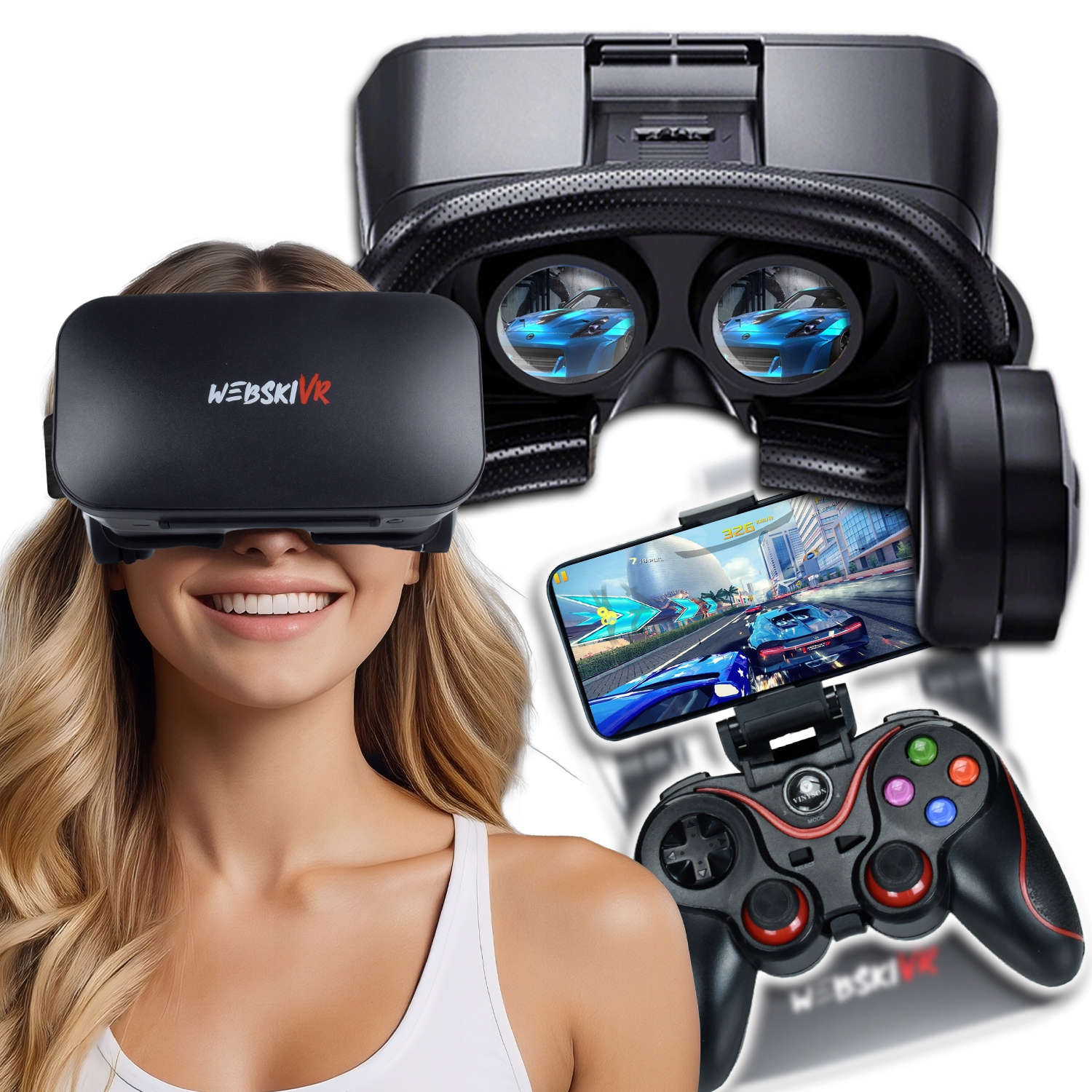 Brýle Vr Virtuální Brýle Pro Telefony, Chytré Telefony, Hry, Filmy, 360 3D, Dálkové Ovládání