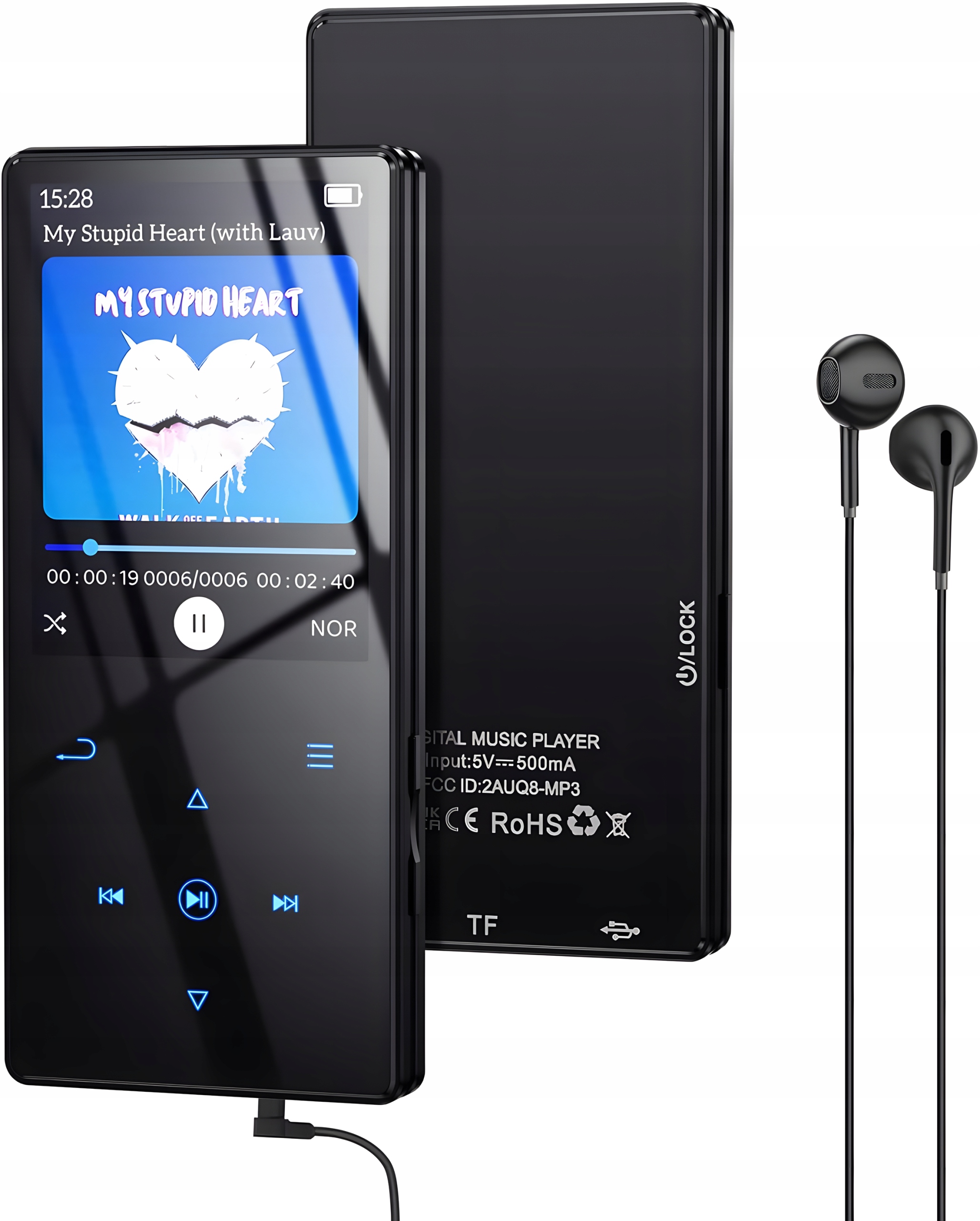 WYSOKA JAKOŚĆ ODTWARZACZ MP4 MP3 16GB BLUETOOTH 5.0 HIFI RADIO czarny Kod producenta Odtwarzacz MP4 MP3 16 GB