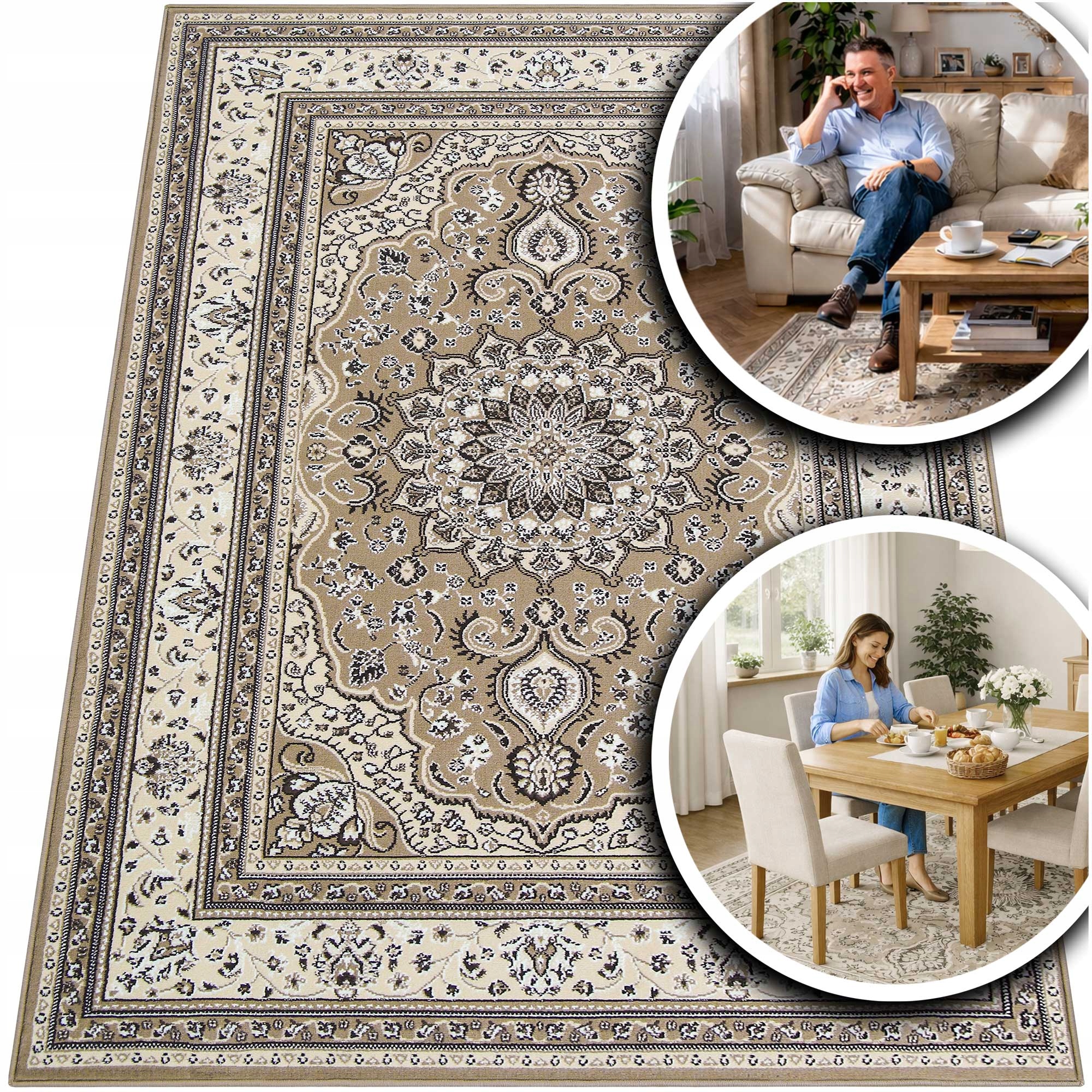 Klasický Koberec Do Obývacího Pokoje Venezia Hnědý Koberec Do Ložnice Pokoje 250x350