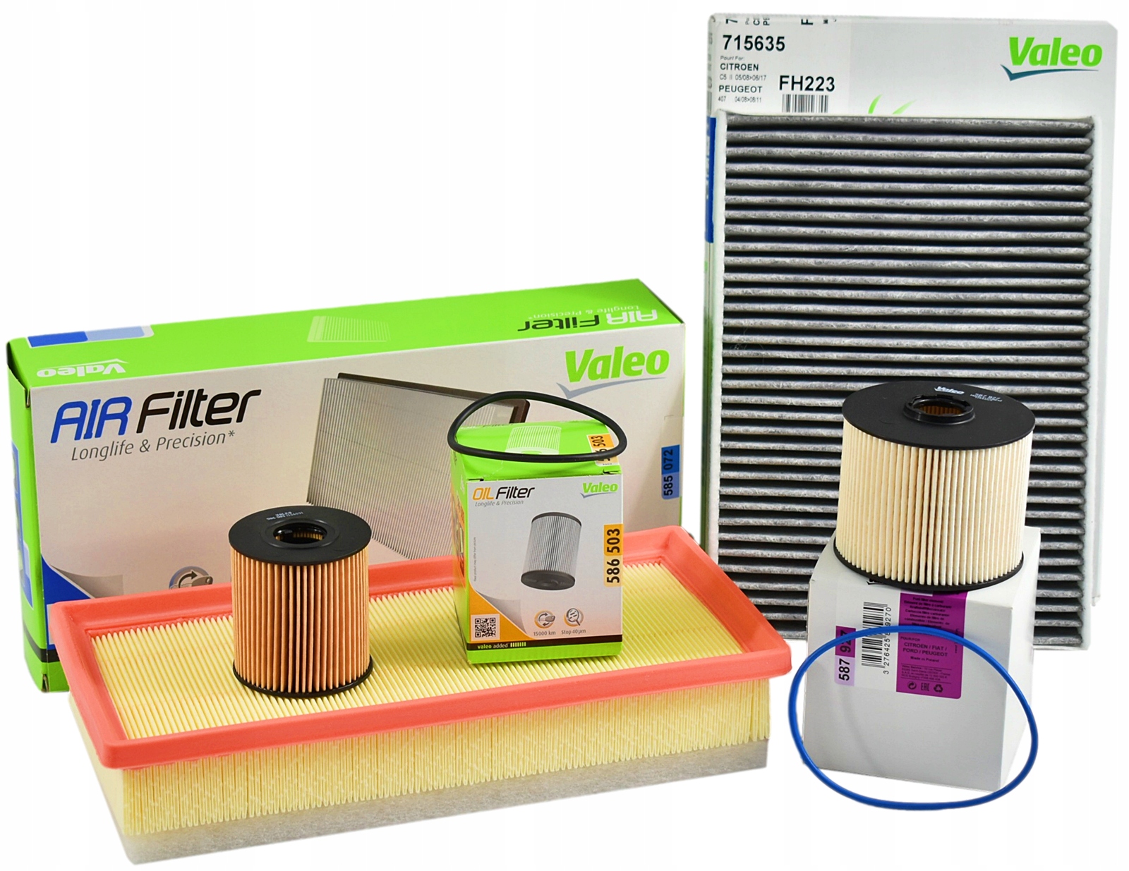 Komplet Filtrů Valeo Citroen C5 X7 2.0HDI 163 Km Peugeot 407 2.0 Hdi 163 Km