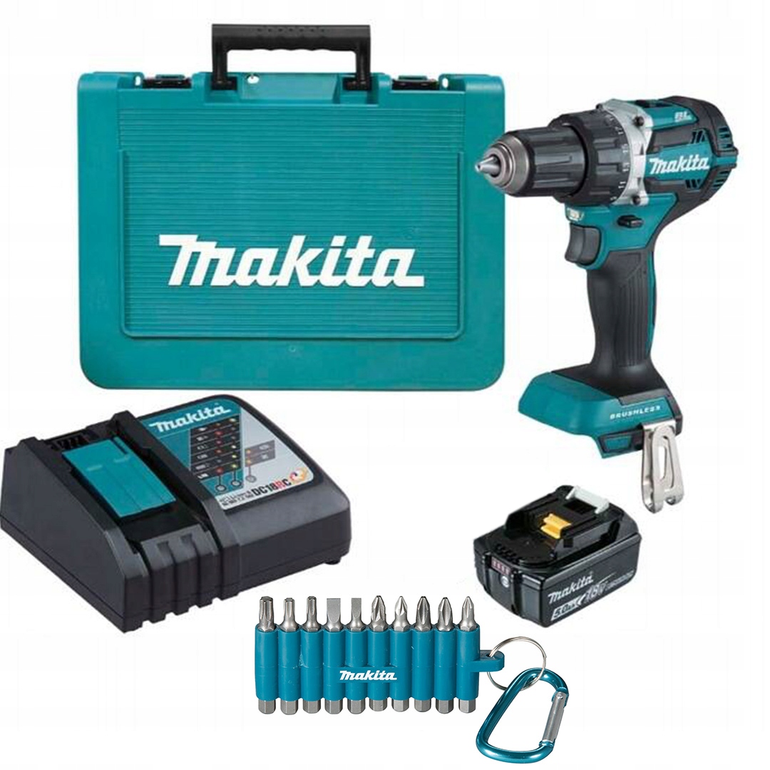 Wkrętarka 18V 54Nm Bl Lxt 1x5Ah 10 bitów D-65028 Makita DDF484RT1E
