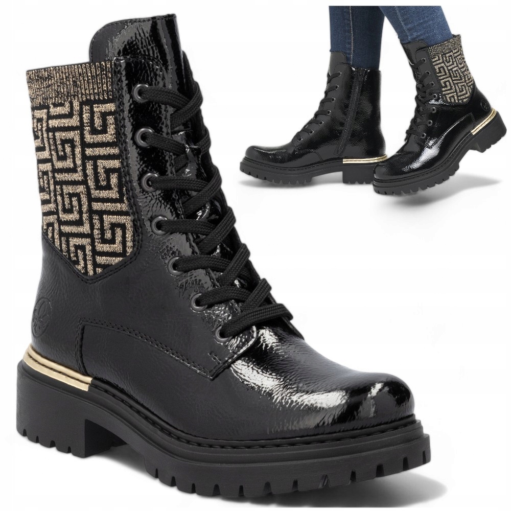 Rieker pohodlné dámské kotníkové boty 39 Černé Nad Kotník módní boty Trapery