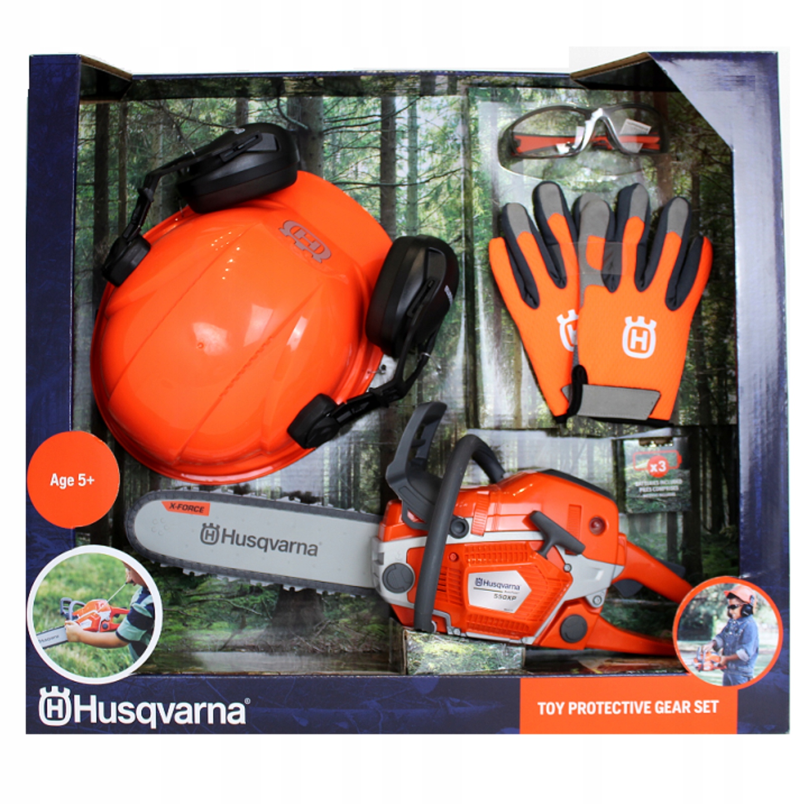 Zestaw Zabawka Pilarka Husqvarna z kaskiem i nausznikami
