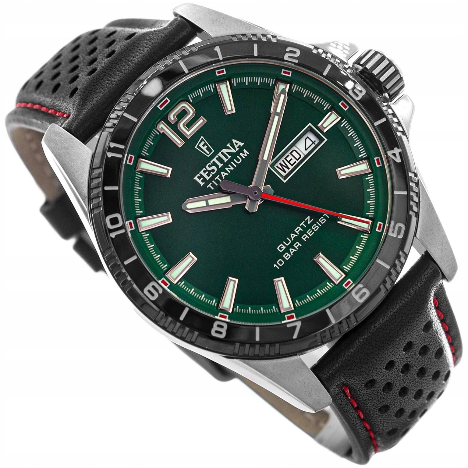 Pánské Hodinky Festina F20699/3 Titanium Date Černé Na Řemínku Datumovka Titan