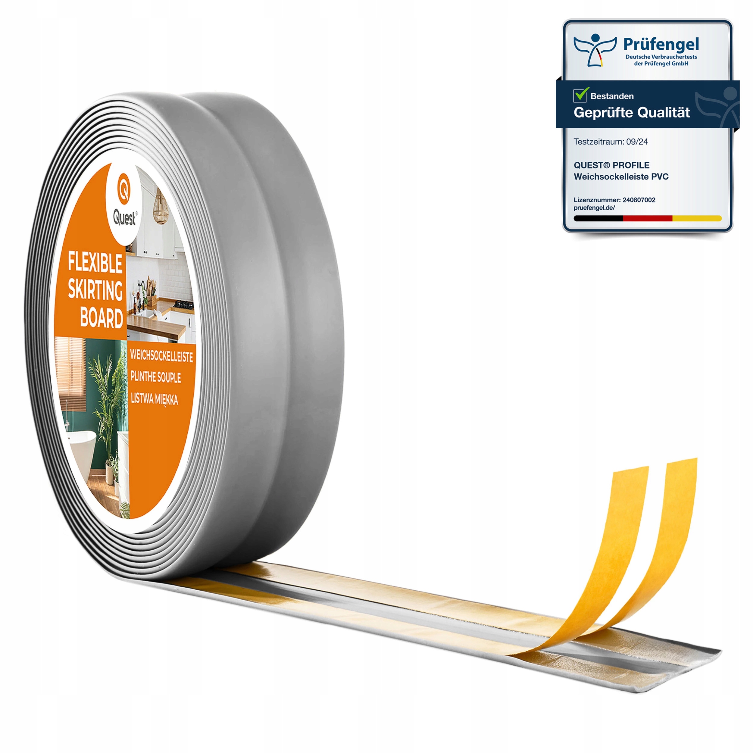 Ukončovací lišta samolepicí šedá Pvc 25x25mm, 20m