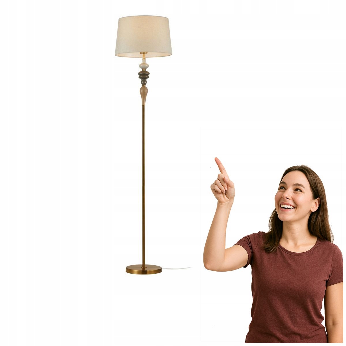 Klasická podlahová lampa Moren 157 cm hnedá Italux