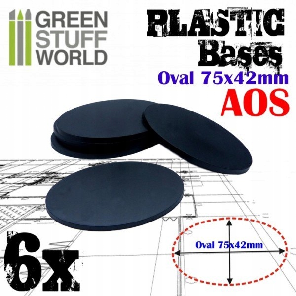 Plastic Oval Base 75x42mm podstawki 6szt. System Inne systemy