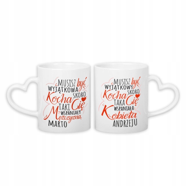 

Walentynki Dwa kubki dla Wyjątkowej Pary imiona