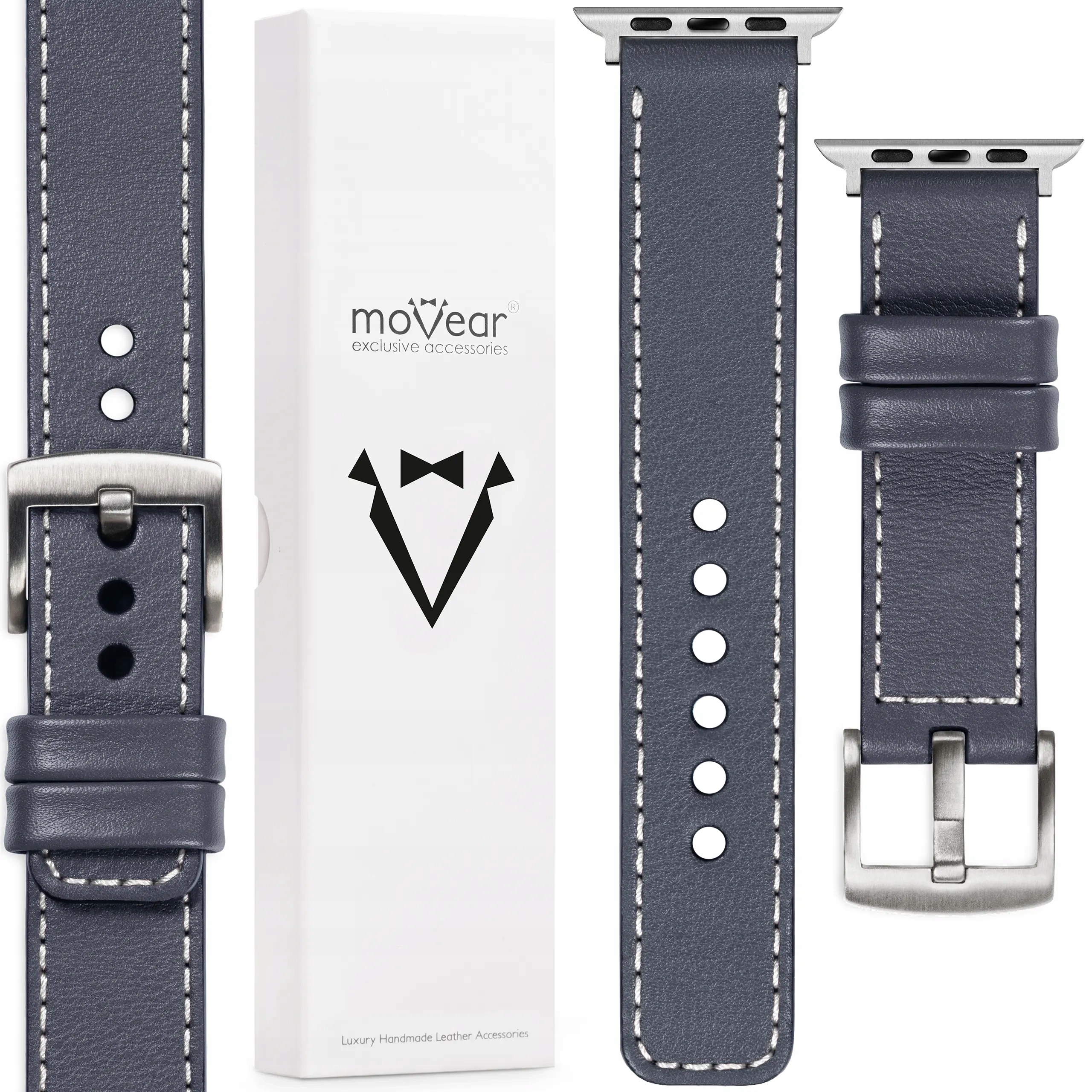 Kožený řemínek pro Apple Watch 10 9 8 7 6 5 4-1 Se 42-40 mm Movear