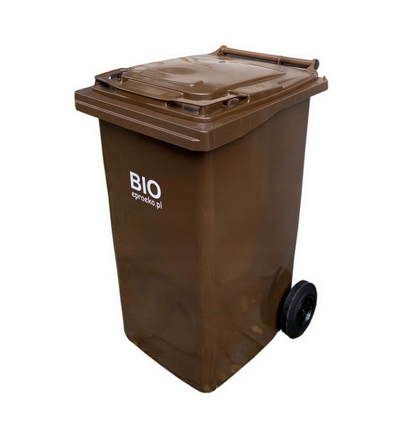 Pojemnik kubeł kontener kosz śmietnik Ese 240l brązowy na śmieci odpady bio