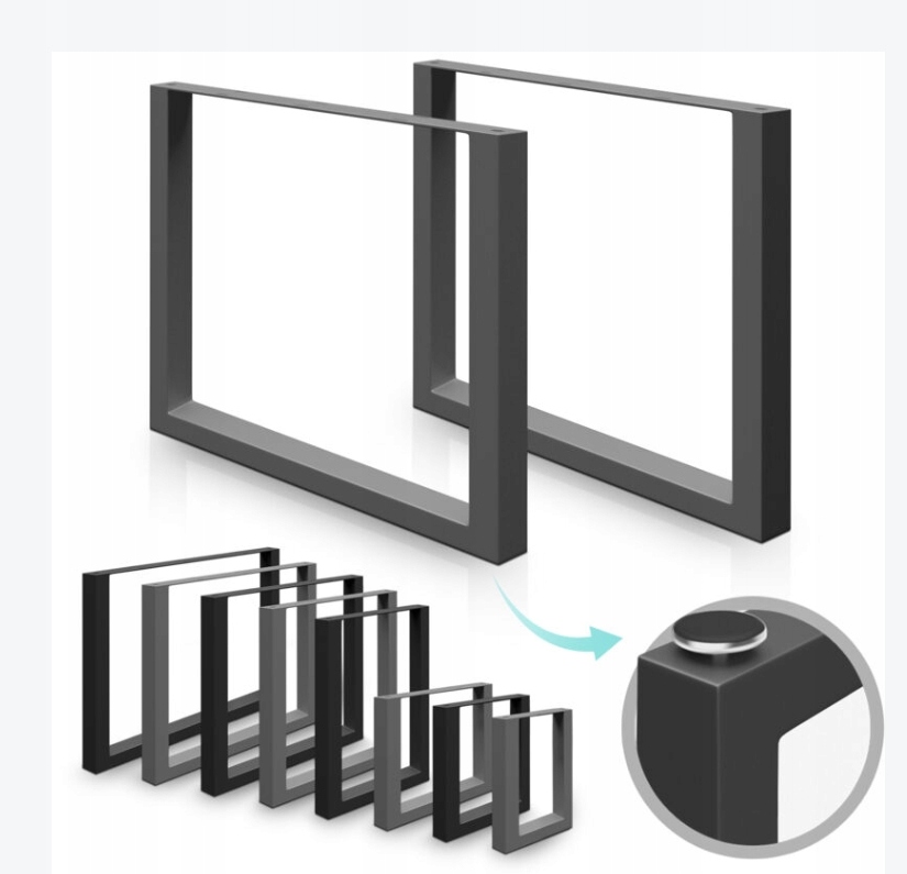 Štvorcové Nohy Na Stôl 90x72 cm antracitová farba 2 ks