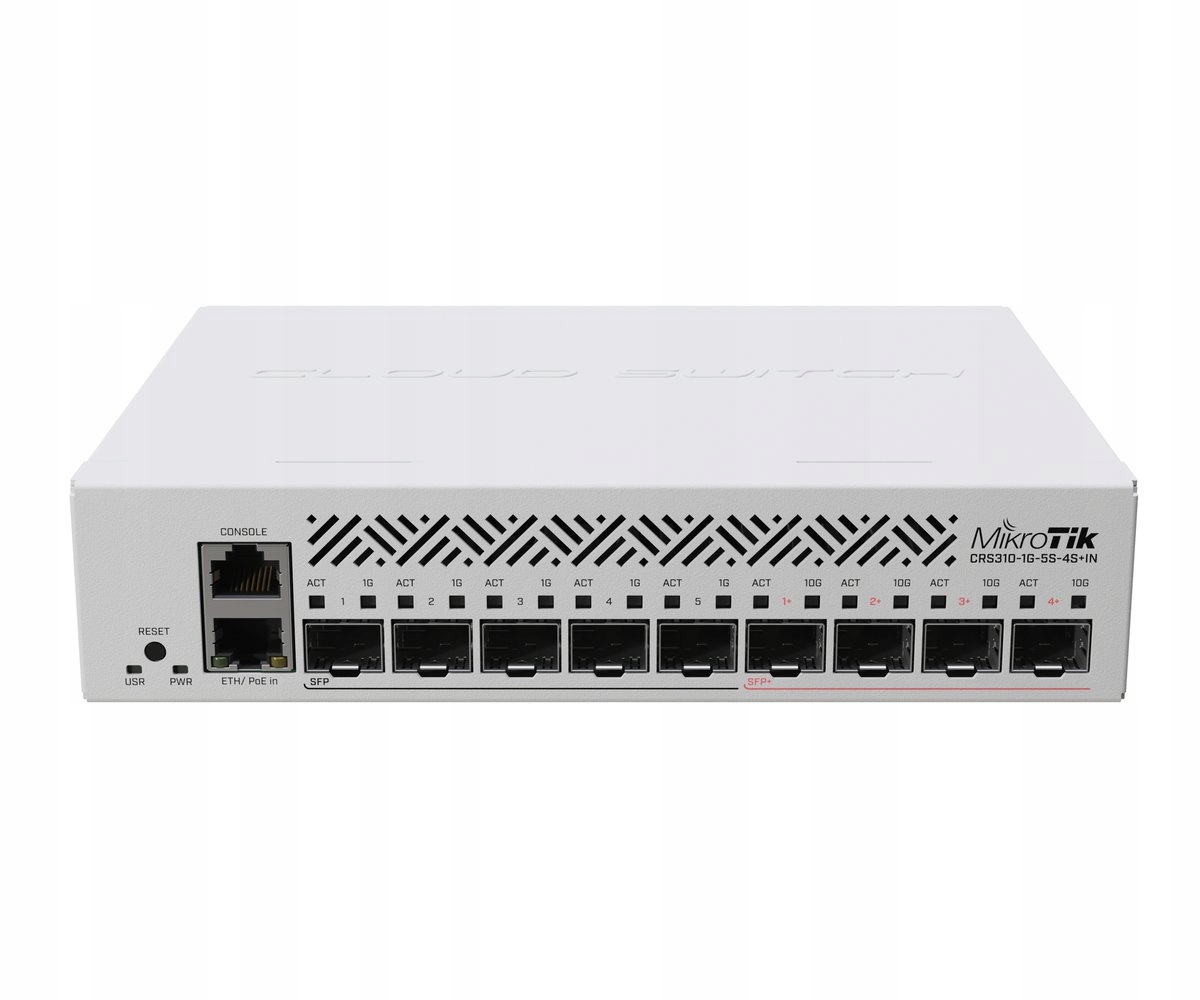 MikroTik CRS310-1G-5S-4S+IN Switch 1x RJ45 1000Mb/s, 5x Sfp, 4x Sfp+, R