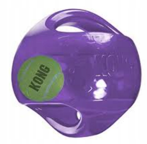 Míček pro psy Kong Jumbler Ball Tpr s pískátkem a tenisovým míčkem