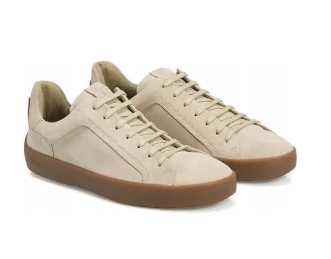 Pánské tenisky, Semišová Kůže, béžové, velikost 43