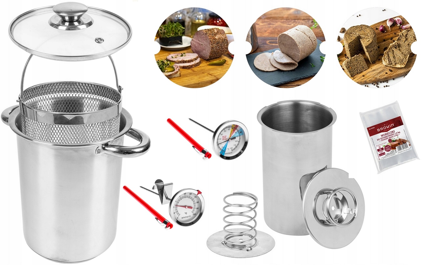 Set Kúdlový Šunkovar 2 x Teplomer Vrecká Browin Hrniec 1,5 Kg