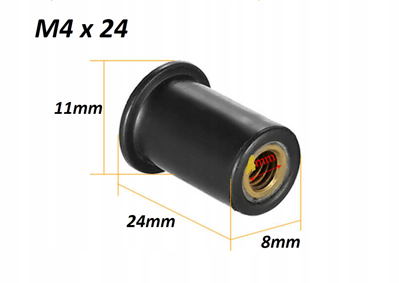 KOŁEK TULEJA GUMOWA ROZPOROWA Z GWINTEM M4