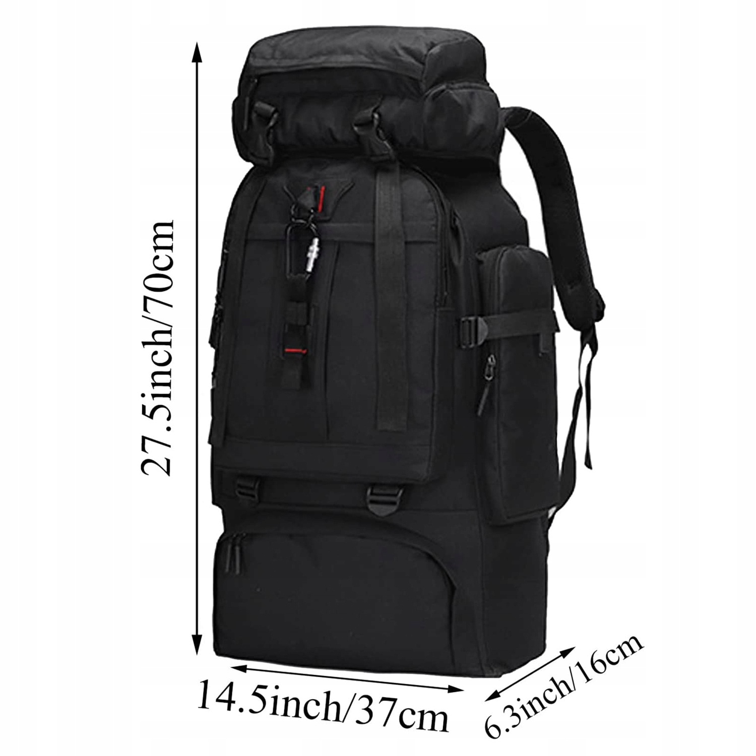 Plecak Turystyczny 80L Z Gniazdem Usb Wodoodporny Plecak Górski Czarny