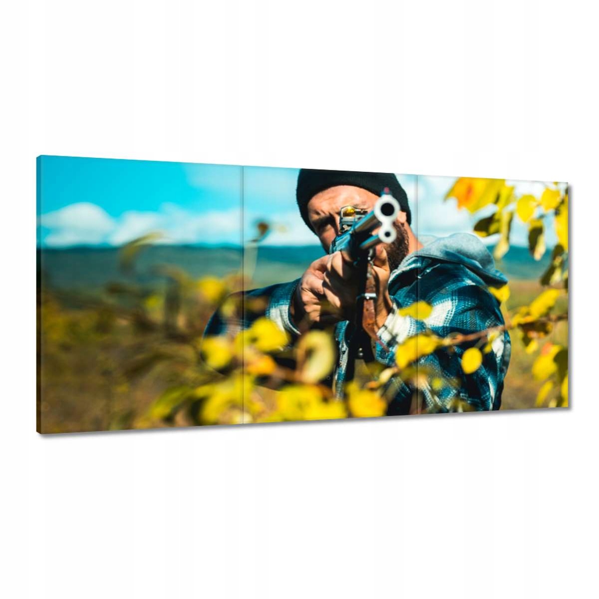 Obrazy 180x90 Poľovník s puškou les