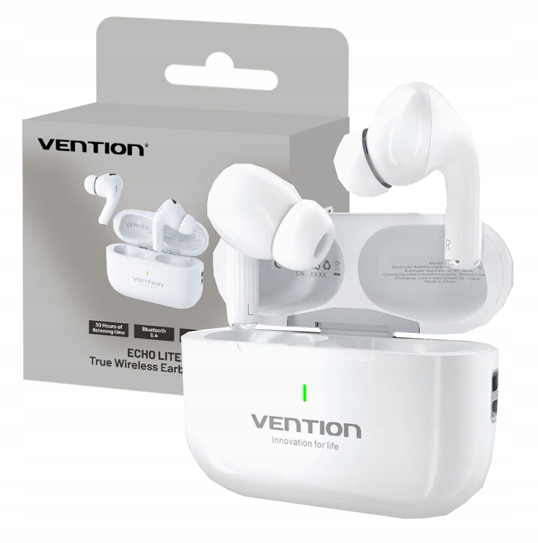Słuchawki Bezprzewodowe Vention Bluetooth 5.4 Mikrofon Hd Bas Tws