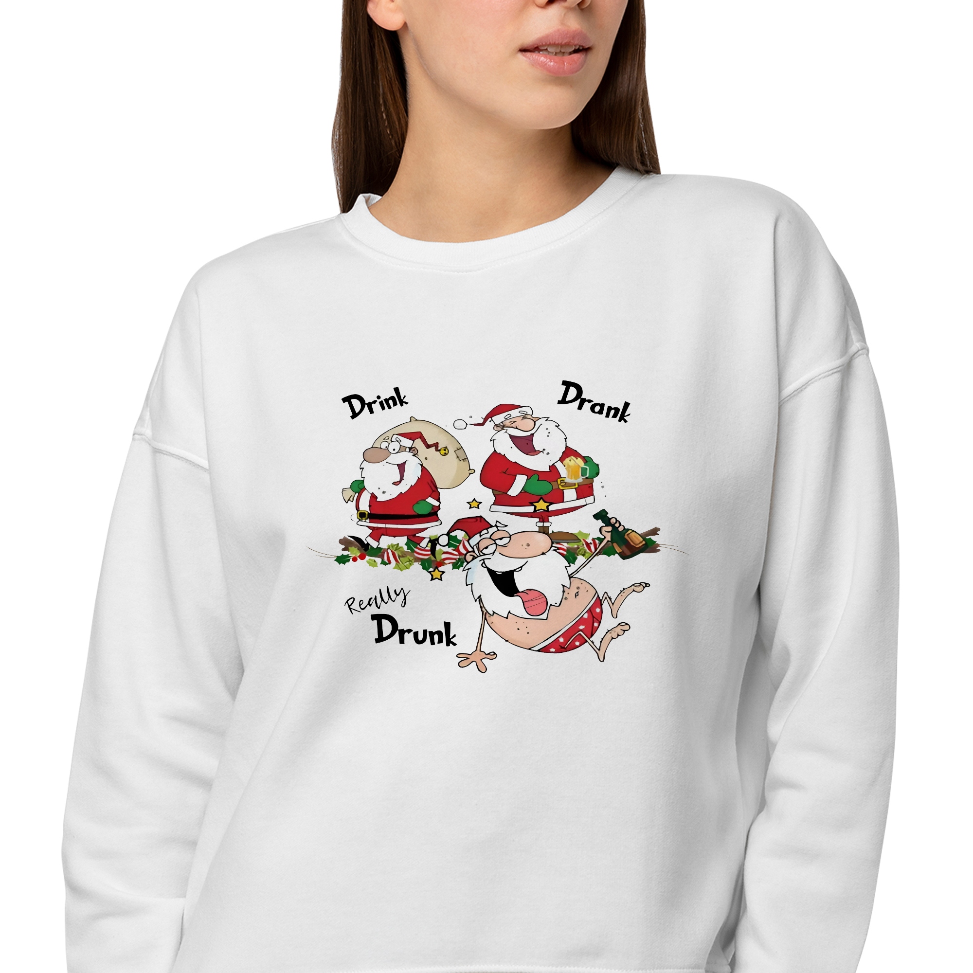 Mikina Bílá Dárek Na Mikuláše Drink Drank Drunk Mikuláš Vzory S
