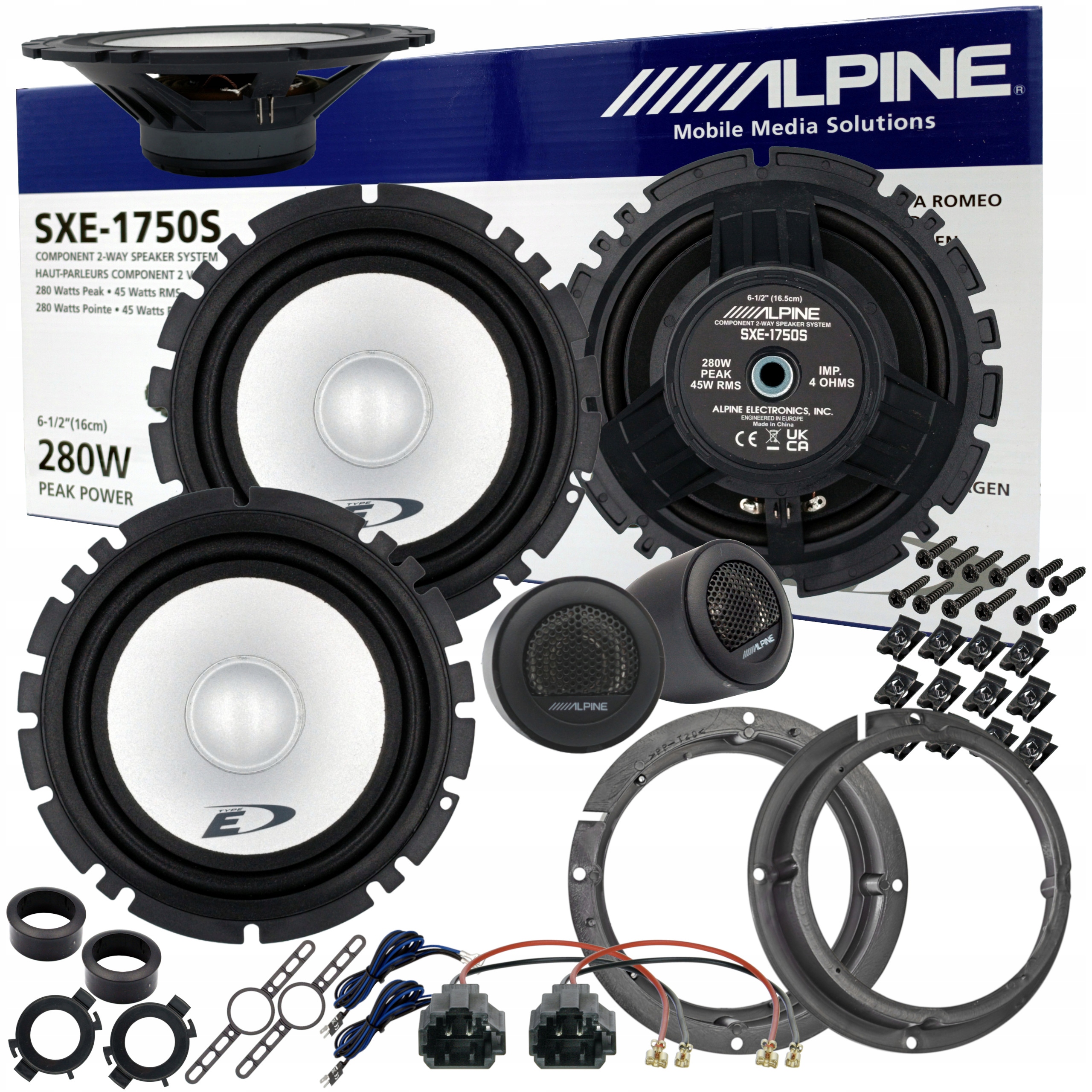 Głośniki odseparowane ALPINE pod radio dystanse do KIA SOUL PRZÓD