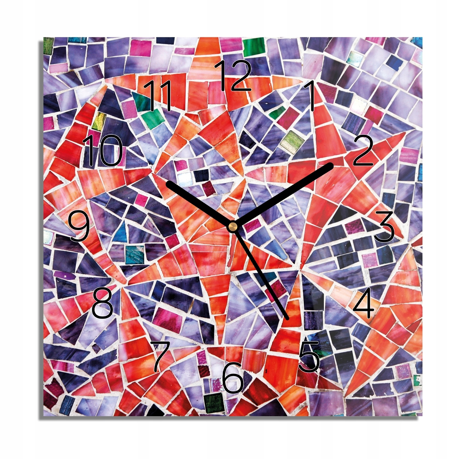 

Mozaika witraż szkło foto-zegar z grafiką 30x30