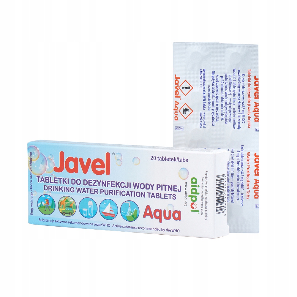 Javel Aqua tabletki do uzdatniania wody 20szt Forma tabletki