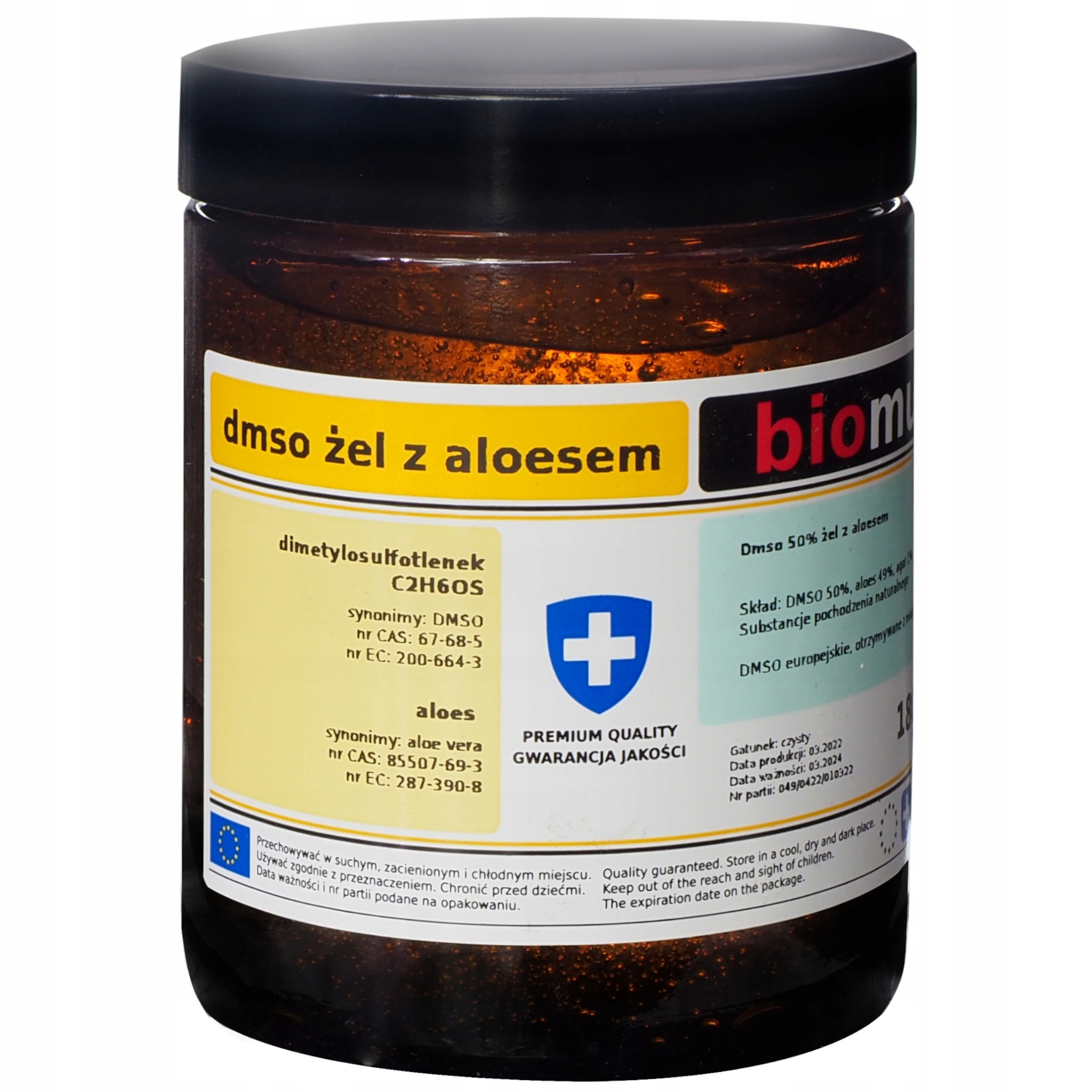 

Dmso żel z aloesem Biomus 180ml Wyprodukowano w Ue