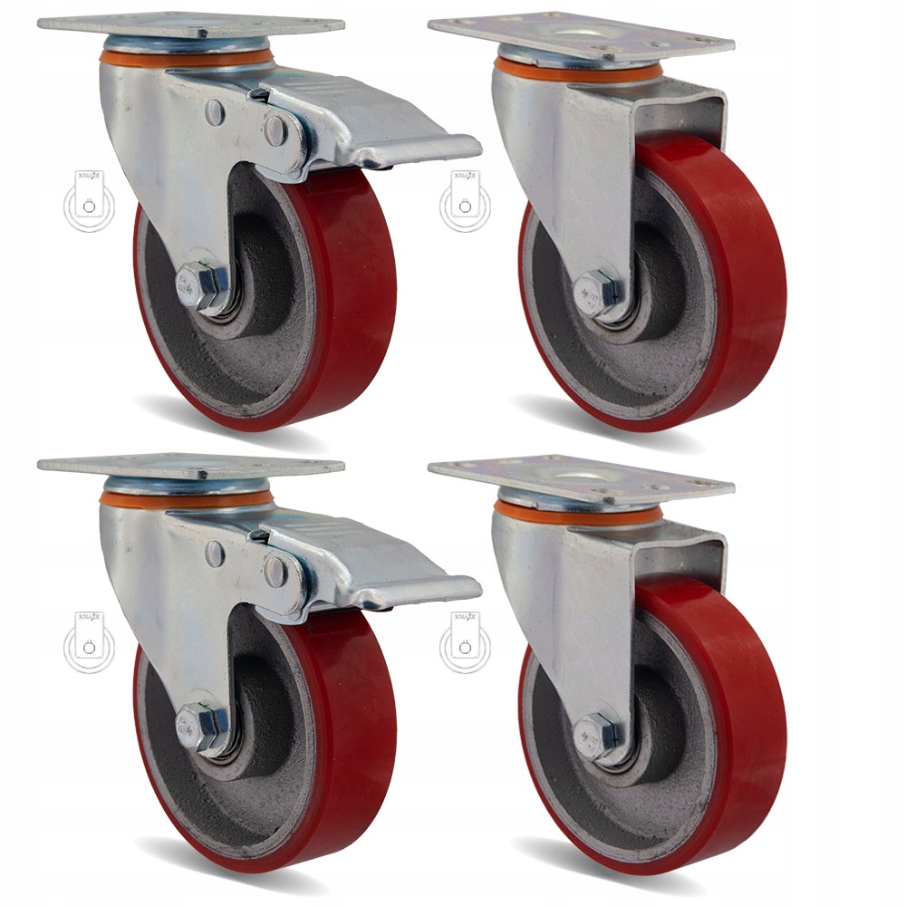 12HZPU100K2 Kolečko fi 100 vozík regál komplet 4ks