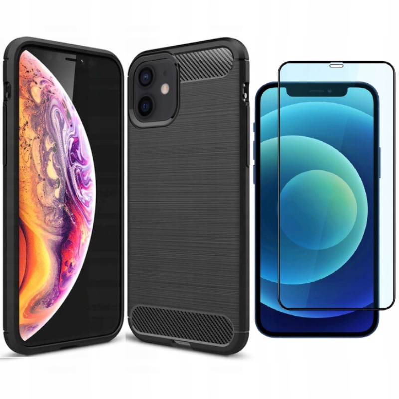 

Etui Case Carbon Do Iphone 12/12 Pro + Szkło 5D