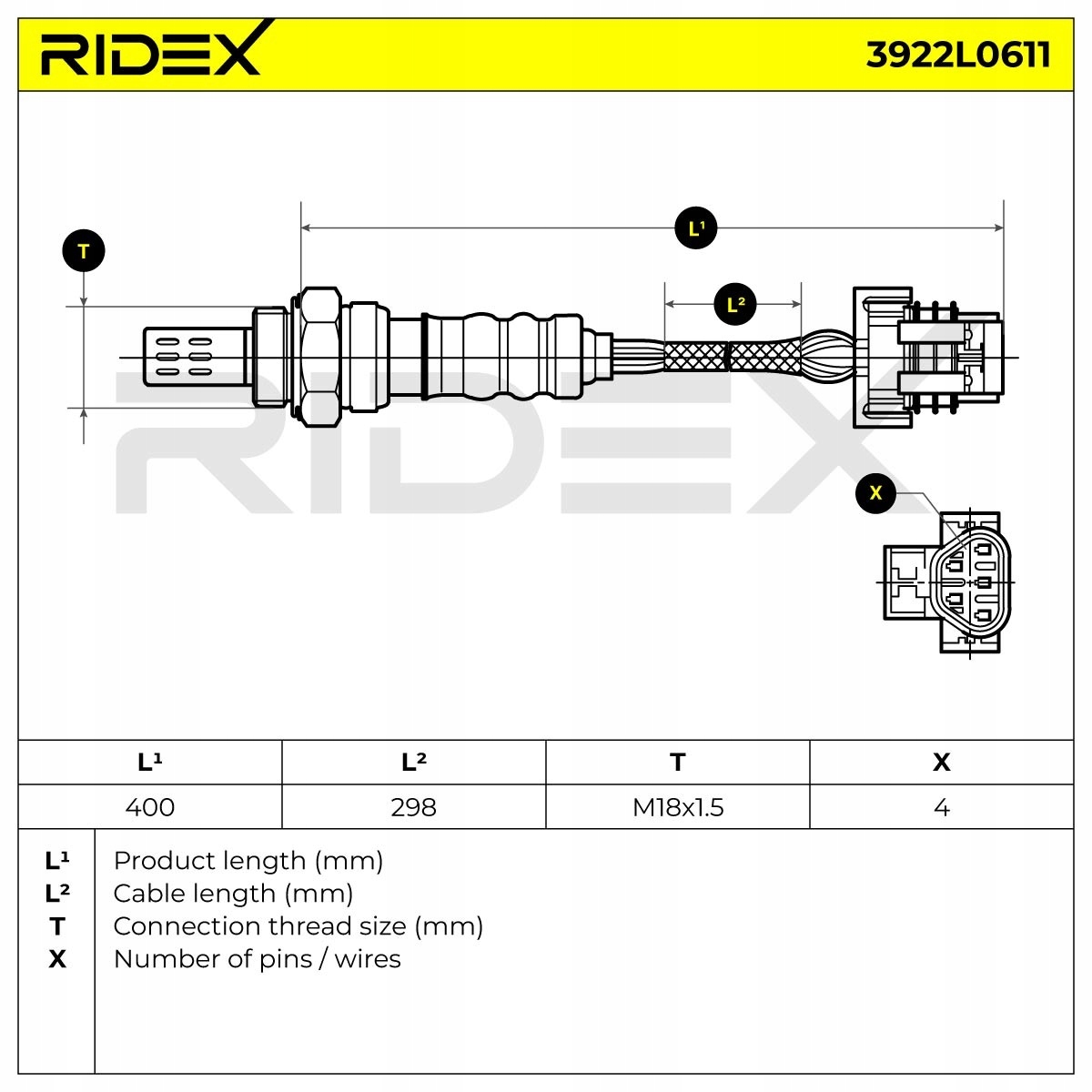 ridex 3922L0611 лямбда-зонд