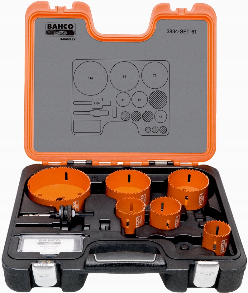 BAHCO 3834-SET-61 ZESTAW OTWORNIC SANDFLEX