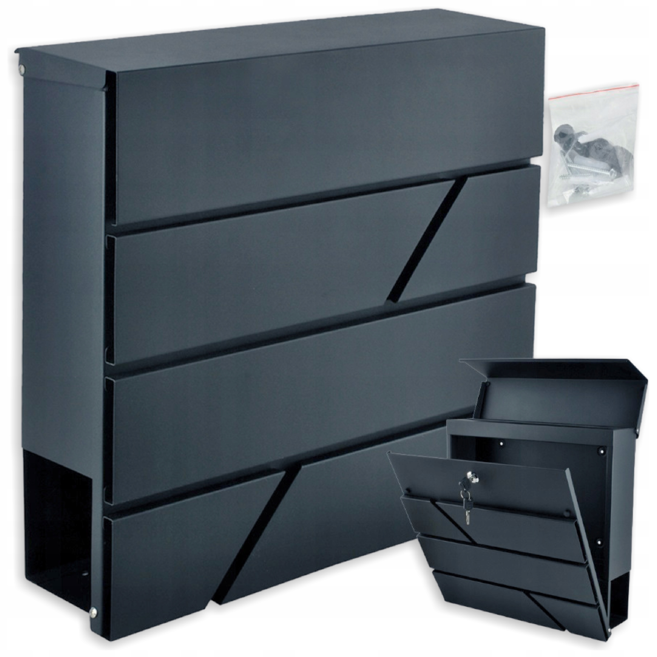 Poštovní Schránka S Novinovým Listem Na Novinové Listy Antracit RAL7016