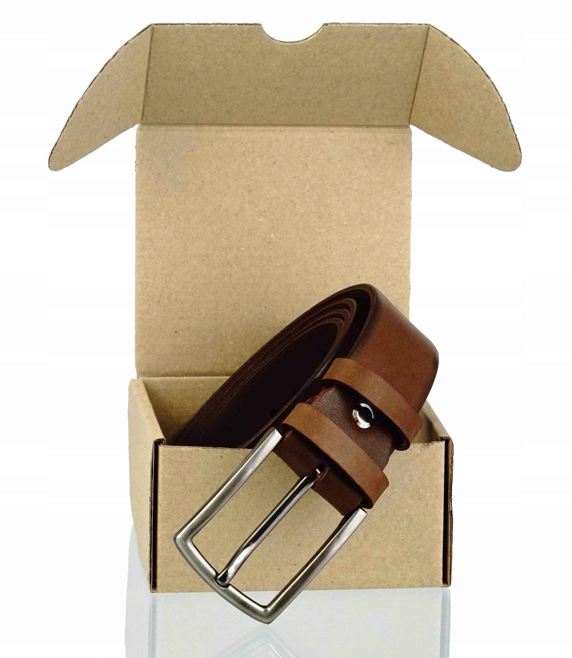 SKÓRZANY PASEK BLAKARDO 3,5 CM BRĄZOWY TRAST 120 Materiał dominujący skóra naturalna licowa