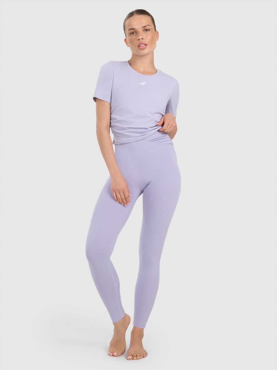 Legginsy damskie do jogi i pilatesu bezszwowe z wysokim stanem 4F