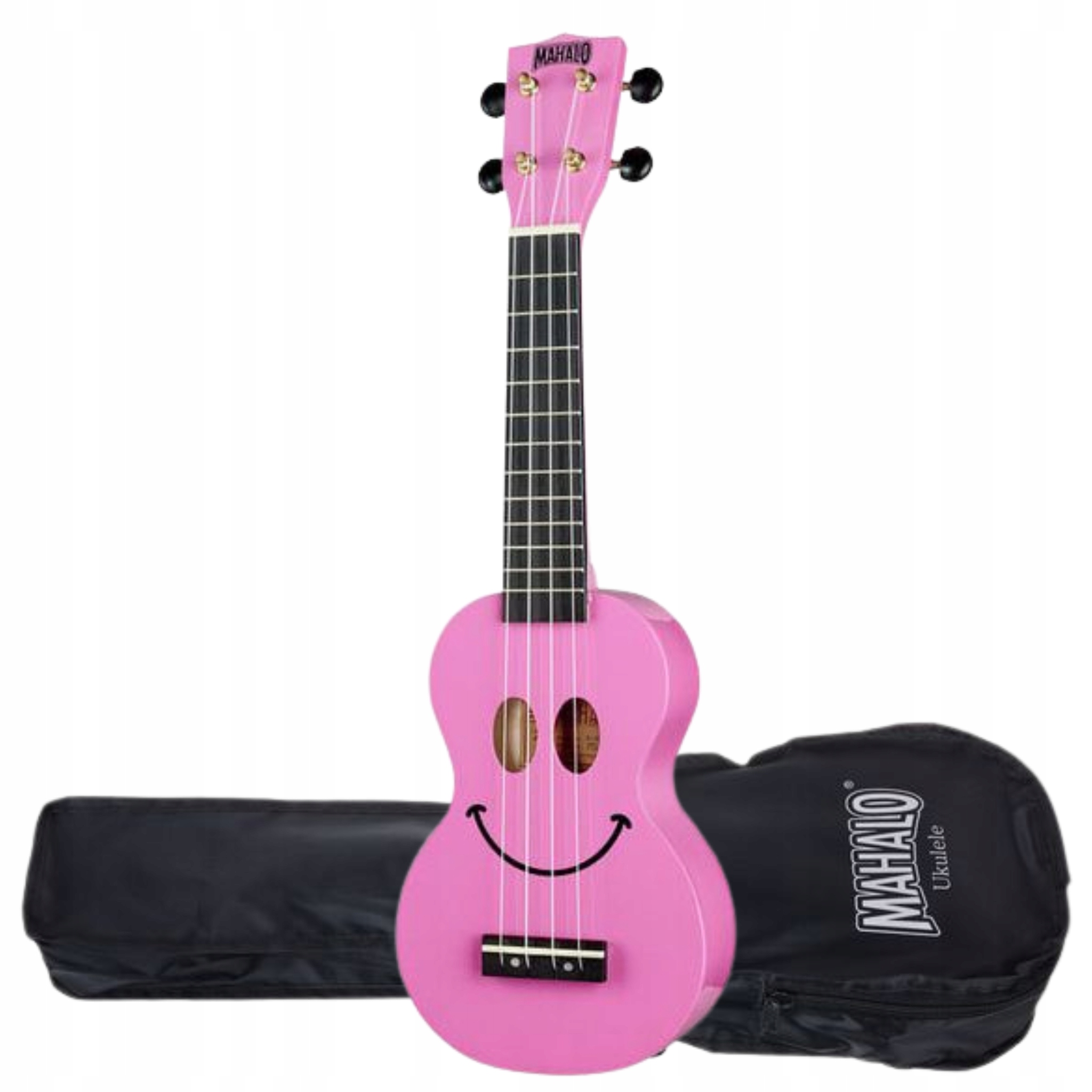 Mahalo Smiley Sopránové ukulele růžové Pouzdro Úsměv pro děti