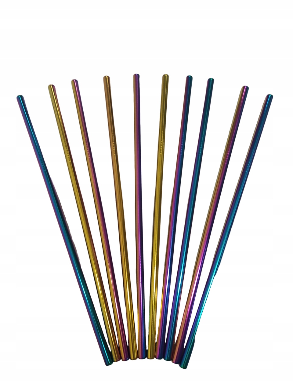 

Słomki metalowe Tęczowe 10 szt. 8mm nierdzewne