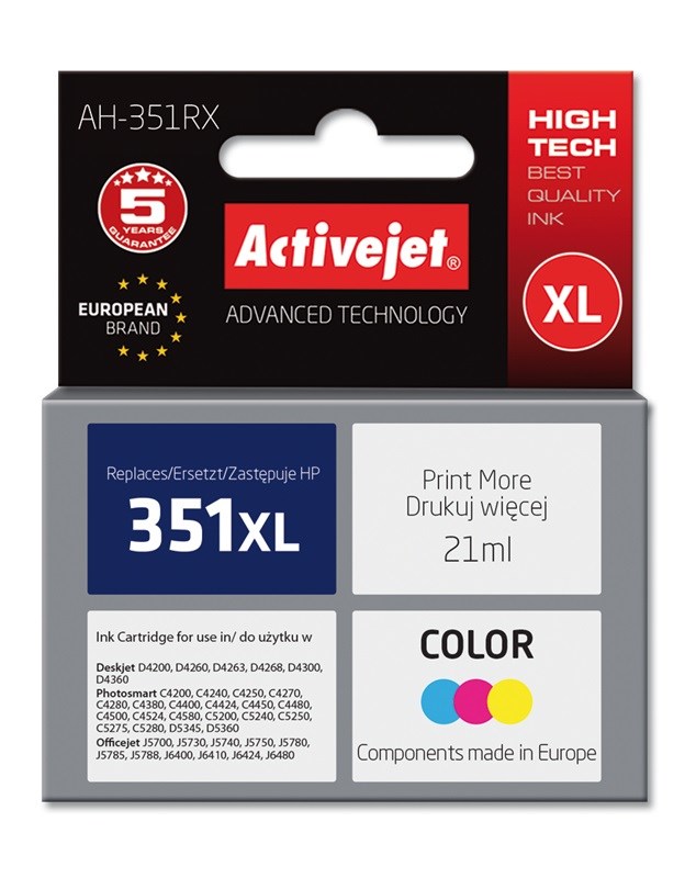 Tusz Activejet AH-351RX Hp 351XL CB338EE; Premium